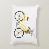 甘く黄色い自転車の装飾用クッション アクセントクッション (裏面(縦))