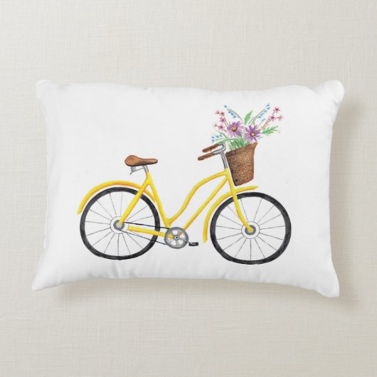甘く黄色い自転車の装飾用クッション アクセントクッション (裏面)