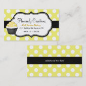 甘く黄色及び黒いカップケーキのベーカリーの名刺 名刺 (正面/裏面)