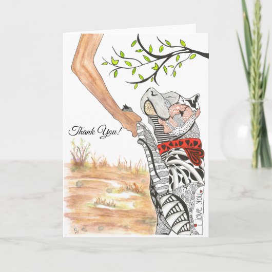 甘く、カラフルなピット・ブルの挨拶状 カード (正面)