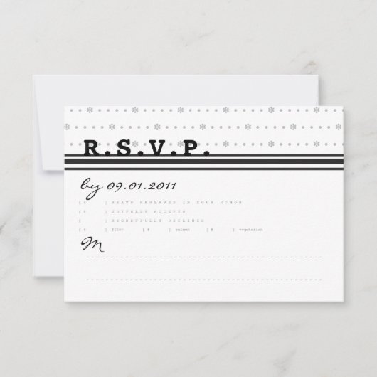 甘く、シンプルな応答カード 出欠カード (正面)