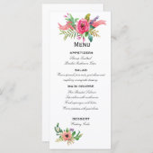 甘く、ロマンチックな水彩画の花 メニュー (正面/裏面)