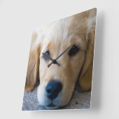 甘く、甘い子犬 スクエア壁時計 (傾斜)