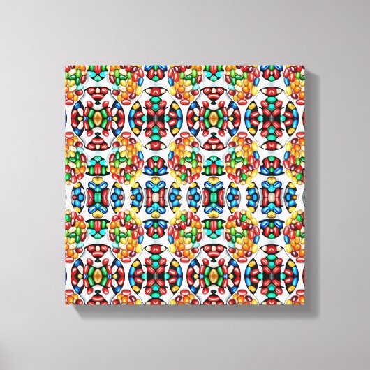 甘さのスペクトル:ジェリービーンズのテクニカラー キャンバスプリント (正面)