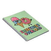 甘さオーバーロード | ドーナツ & アイス クリーム キッズ ノートブック (右側)