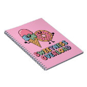 甘さオーバーロード | ドーナツ & アイス クリーム キッズ ノートブック (右側)