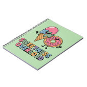 甘さ過剰 | ドーナツ & アイス クリーム キッズ ノートブック (左側)