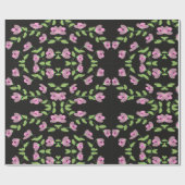 甘すごいい贈り物のラップ黒とピンク ラッピングペーパー (フラット)