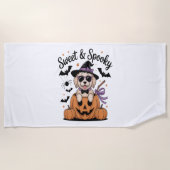 甘と犬不気味のハロウィーン ビーチタオル (正面)
