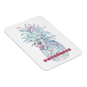 甘みピンクと青の水色パイナップル マグネット (右側)