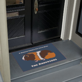 甘やかされたギニアパーソナライズされた豚 ドアマット