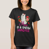 甘やかされたサモイドのかわいい犬の蝶ネクタイの母 Tシャツ (正面)