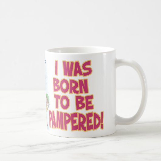 甘やかされたマグがあるために生まれて下さい コーヒーマグカップ (右)