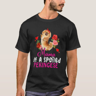 甘やかされた北京のかわいい北京の蝶ネクタイのママ Tシャツ