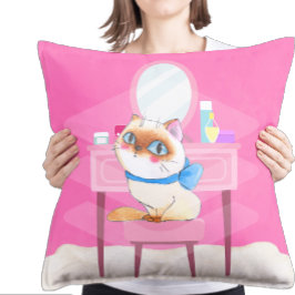 甘やかされた子猫ラウンド装飾用クッション クッション