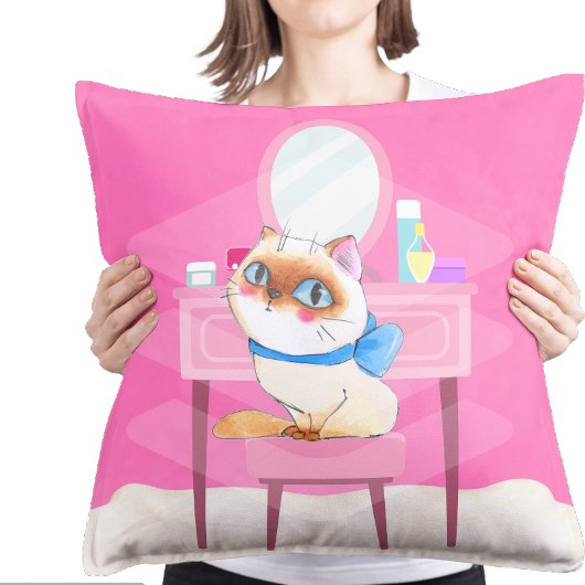 甘やかされた子猫ラウンド装飾用クッション クッション