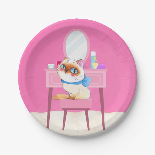 甘やかされた子猫紙プレート ペーパープレート (正面)