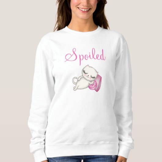 甘やかされた猫Tシャツ スウェットシャツ (正面)