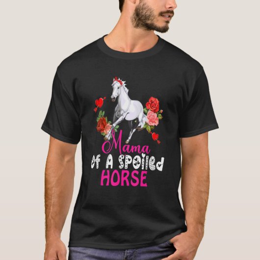 甘やかされた馬のかわいい馬の蝶ネクタイのママ Tシャツ (正面)