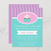 甘エレガントいカップケーキベビーシャワー招待状 招待状 (正面/裏面)