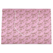 甘エレガントい16インチのピンクと金ゴールド ラージペーパーバッグ (正面)