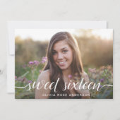 甘エレガントい16両面フォトバースデーパーティー 招待状 (正面)