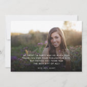 甘エレガントい16両面フォト誕生日ありがとう サンキューカード (裏面)