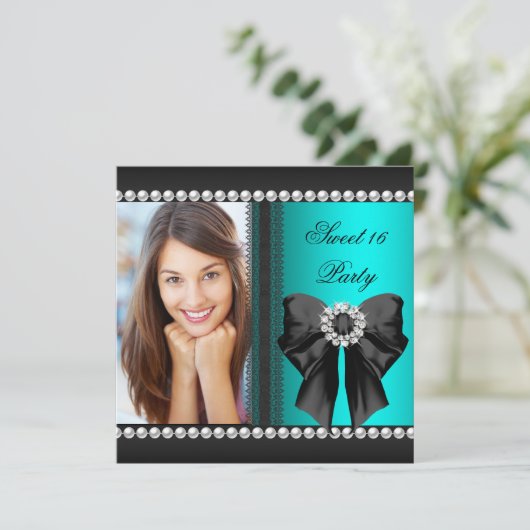 甘エレガントい16十六ティール（緑がかった色）ブルーダイアモンレース 招待状 (スタンド正面)