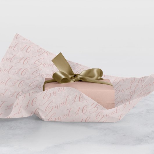 甘エレガントい16文字の書道パターンピンク 薄葉紙