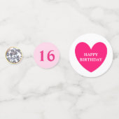 甘エレガントい16誕生日オンマゼンタピンク コンフェッティ (正面)