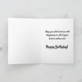 甘エレガントい16誕生日バラ金ゴールドグリッター カード (内部)