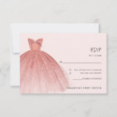 甘エレガントい16誕生日パーティカスタムーRSVPカード (正面)