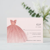 甘エレガントい16誕生日パーティカスタムーRSVPカード (スタンド正面)