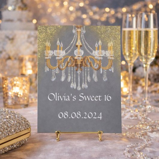 甘エレガントい16誕生日招待状 セーブザデート