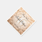 甘エレガントい16誕生日銅グリッターライト スタンダードカクテルナプキン (角)