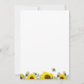 甘エレガントいCan Bee Sunflowers赤ちゃんシャワー 招待状 (裏面)