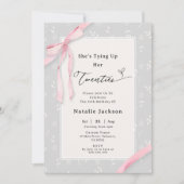 甘エレガントピンクコケットフローラ30歳の誕生日 招待状 (正面)