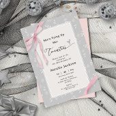 甘エレガントピンクコケットフローラ30歳の誕生日 招待状