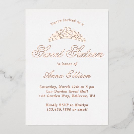 甘エレガントフォーマルい16 箔招待状 (正面)