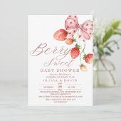 甘エレガントベリー赤ちゃんシャワーストロベリー 招待状 (スタンド正面)