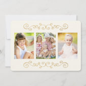 甘エレガント愛金ゴールド型クリスマスフォトアイボリー シーズンカード (裏面)