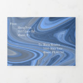 甘エレガント液体マーブル |瑪瑙ブルー 三つ折り招待状 (カバー)