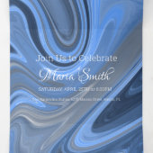 甘エレガント液体マーブル |瑪瑙ブルー 三つ折り招待状 (内部中)