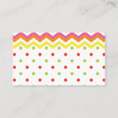 甘カラフルいお菓子ベビーシャワーおむつラッフル エンクロージャーカード (裏面)