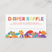 甘カラフルいお菓子ベビーシャワーおむつラッフル エンクロージャーカード (正面)
