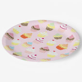 甘カラフルいカップケーキパターン紙プレート ペーパープレート (アングル)