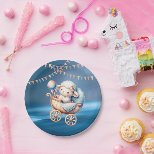 甘カラフルい小さなランプ赤ちゃんシャワーパーティー ペーパープレート (パーティー)