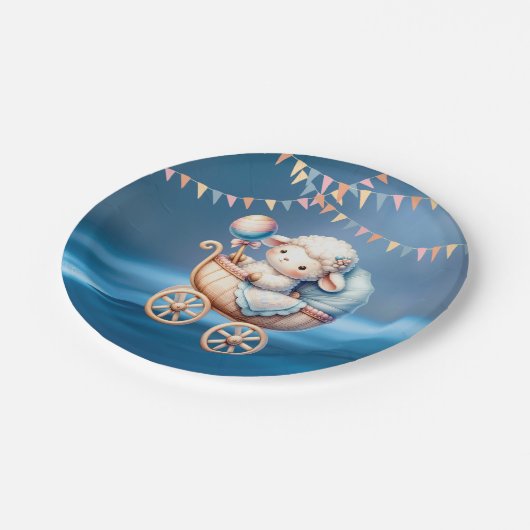 甘カラフルい小さなランプ赤ちゃんシャワーパーティー ペーパープレート (アングル)