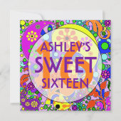 甘カラフルい16バースデーパーティ招待状 招待状 (正面)