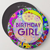 甘カラフルい16誕生日パーティーケーキポップ 缶バッジ (正面&裏面)